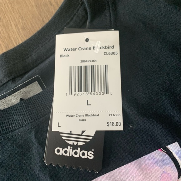 Youth Adidas trefoil logo/crane bird tee shirt sz Large. - Picture 6 of 7